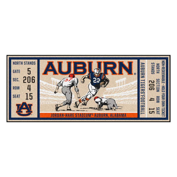 30" x 72" Auburn University Ticket Rectangle Runner Mat