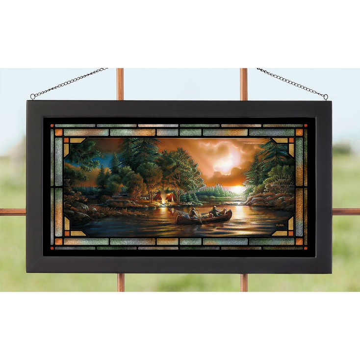 Evening Rendezvous Stained Glass Wall Art