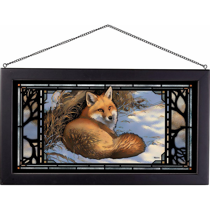 Restful Moment Fox Stained Glass Wall Art