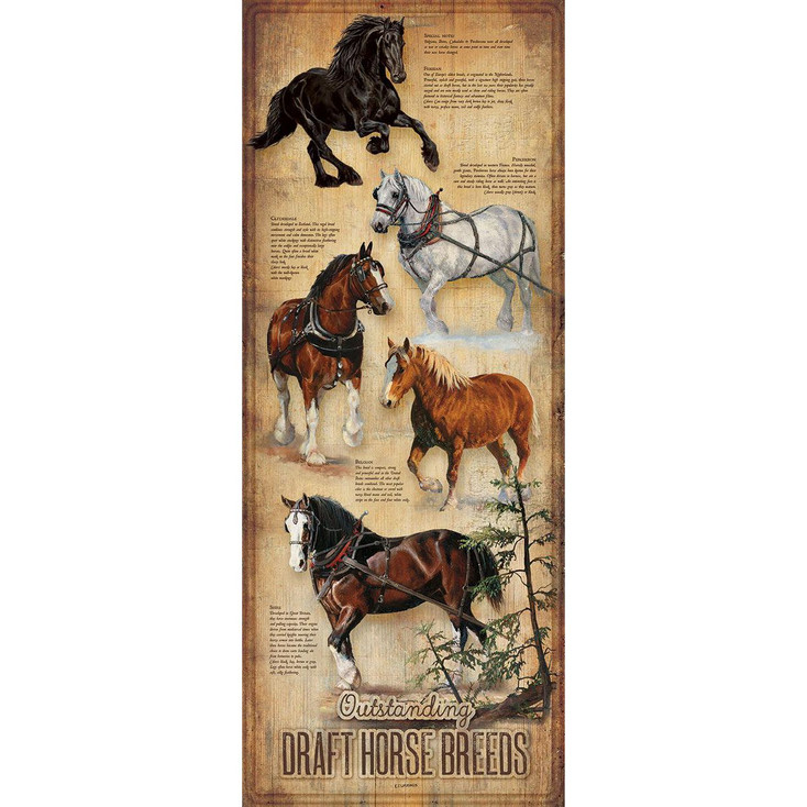 Outstanding Draft Horse Breeds ID Chart Wood Sign