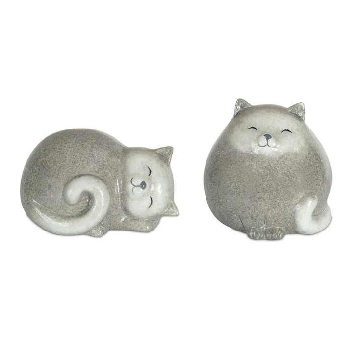 Fat Cats Terra Cotta Sculptures, Set of 4