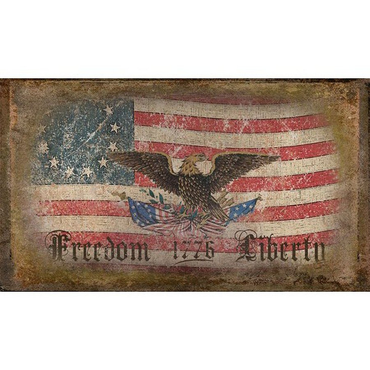 Custom 1776 Freedom Liberty Flag Vintage Style Wooden Sign