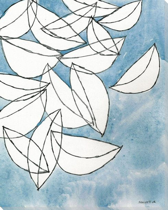 Falling Leaves I Wrapped Canvas Giclee Art Print Wall Art