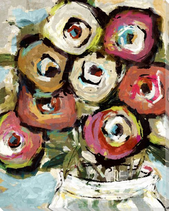 Painted Bouquet Vase Wrapped Canvas Giclee Art Print Wall Art