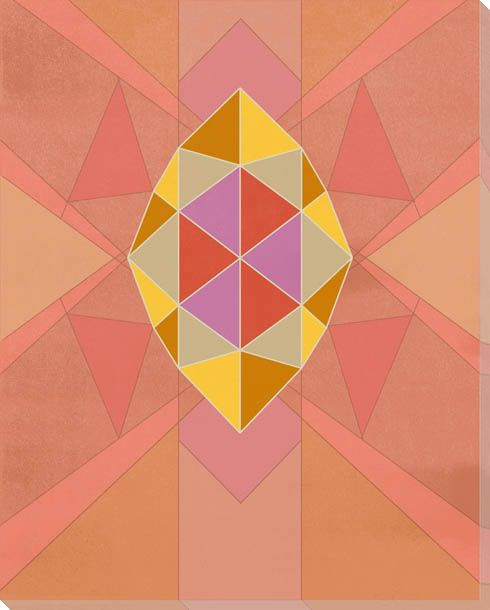 Graphic Gemstone 2 Marquise Cut Wrapped Canvas Giclee Art Print Wall Art