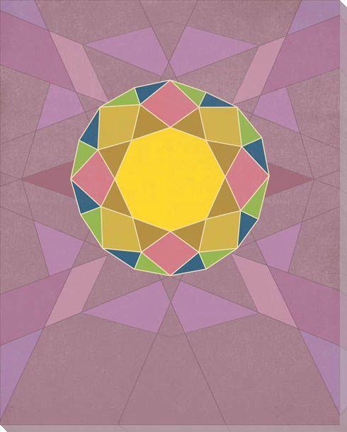 Graphic Gemstone 2 Brilliant Cut Wrapped Canvas Giclee Art Print Wall Art