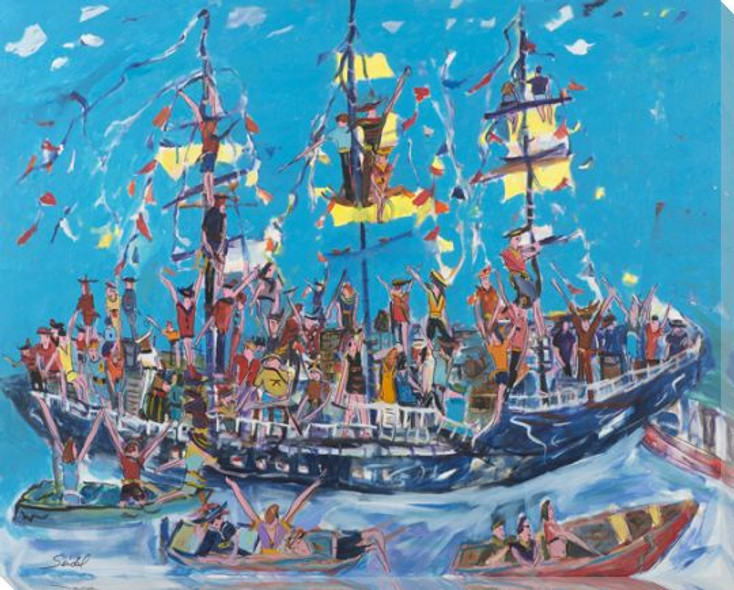 Pirate Ship Cruise Wrapped Canvas Giclee Art Print Wall Art