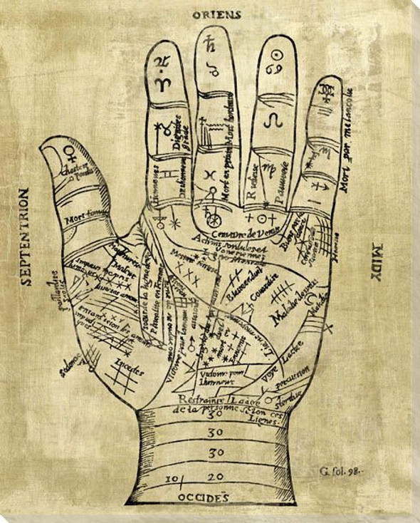 Palmistry Second Wrapped Canvas Giclee Art Print Wall Art