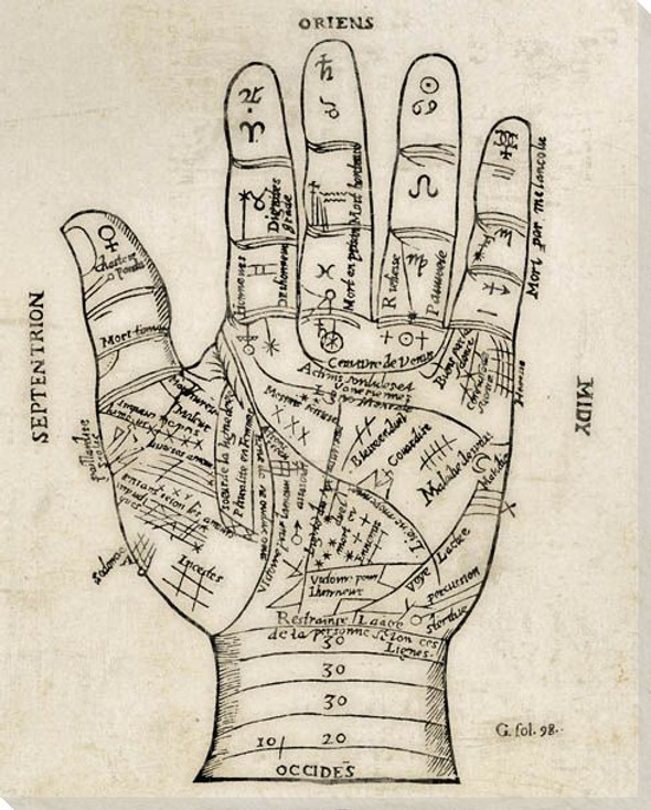 Palmistry 2 Second Wrapped Canvas Giclee Art Print Wall Art