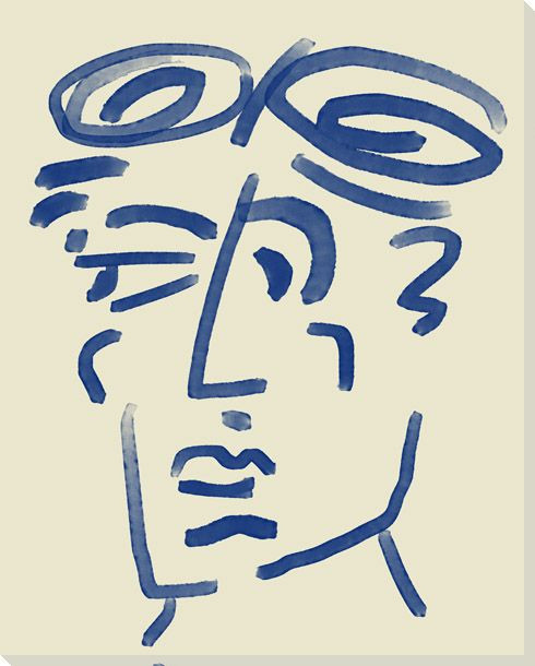 Abstracted Face 3 Wrapped Canvas Giclee Art Print Wall Art