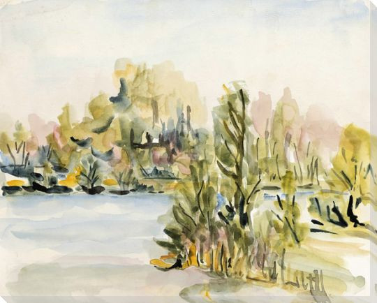 Quiet Landscape Wrapped Canvas Giclee Art Print Wall Art