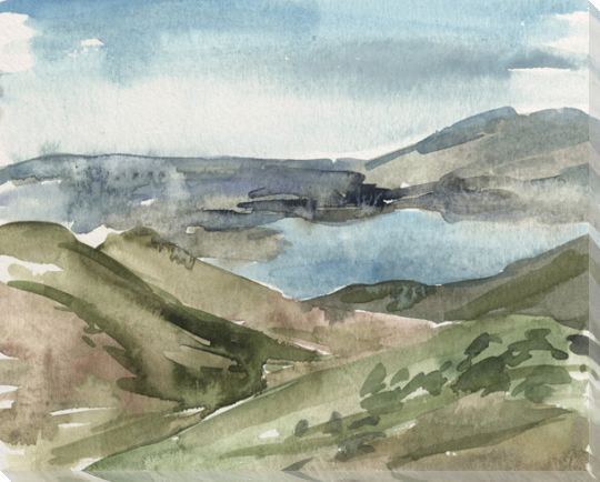 Watercolor Views VIII Wrapped Canvas Giclee Art Print Wall Art