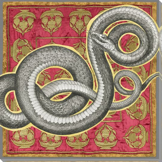 Snake Tapestry Pattern 4 Wrapped Canvas Giclee Art Print Wall Art