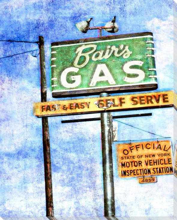 Roadside Bair's Gas Wrapped Canvas Giclee Art Print Wall Art
