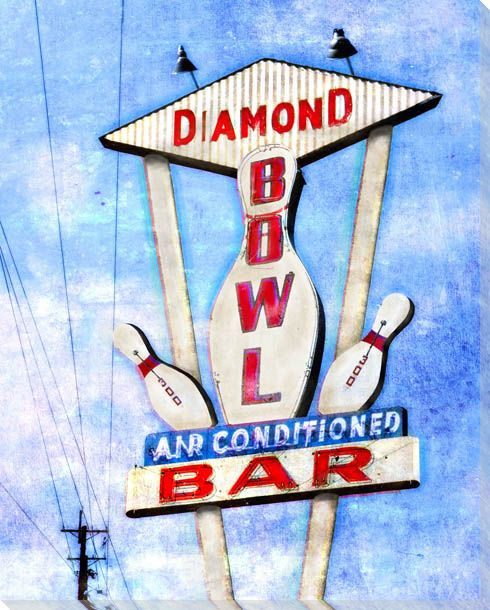 Roadside Diamond Bowl Wrapped Canvas Giclee Art Print Wall Art