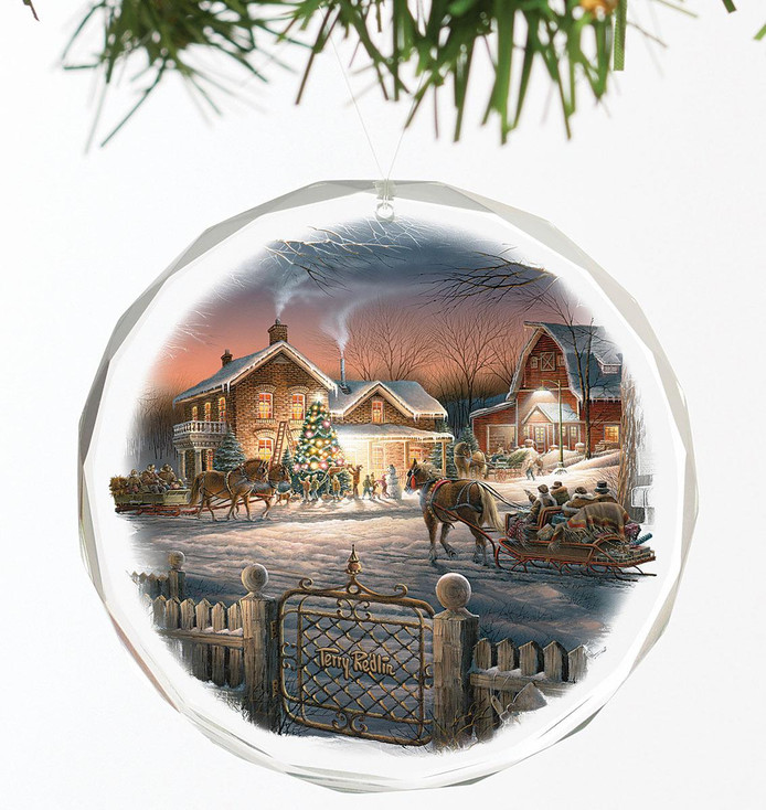 Trimming the Tree Round Glass Christmas Tree Ornaments, Set of 6