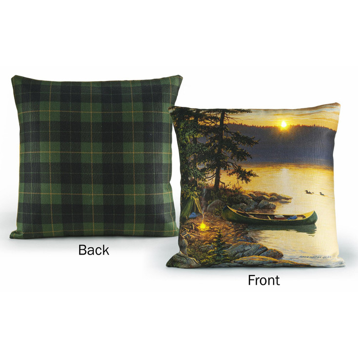 18" Summer Sunrise Scenic Decorative Square Throw Pillows, Set of 2