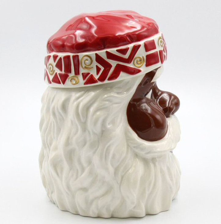 First Light African American Santa Ceramic Cookie Jar