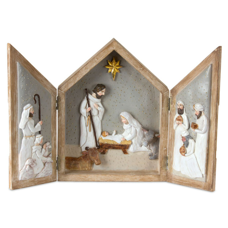 16" Nativity Triptych Sculpture