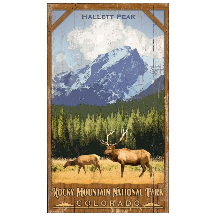Custom Rocky Mountain National Park Vintage Style Metal Sign