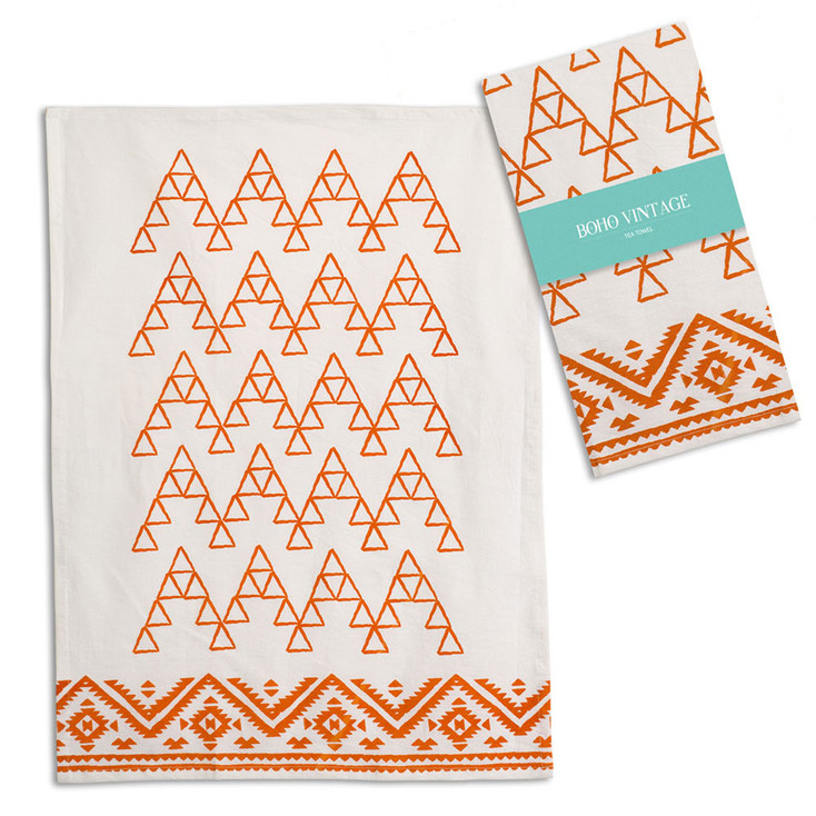 Saffron Cotton Tea Towels, Set of 4