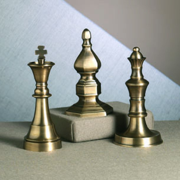 Antique Brass Finials, Set of 3