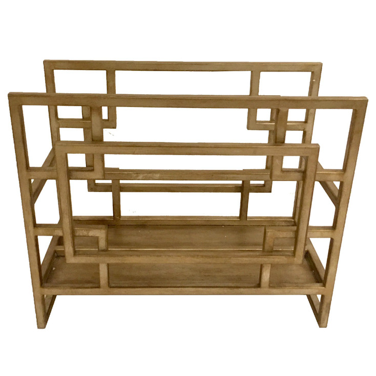 Champagne Silver Geometric Iron Magazine Holder