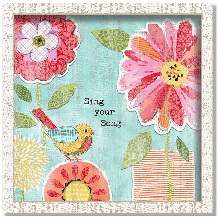 Custom "Sing" Inspirational Vintage Style Framed Wood Sign