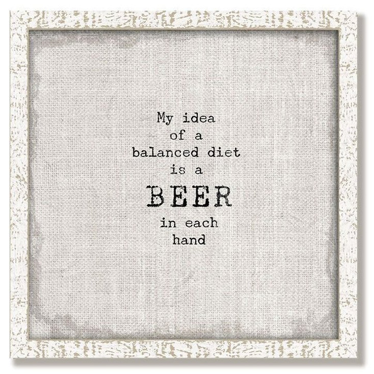 Custom "Beer" Inspirational Vintage Style Framed Wood Sign