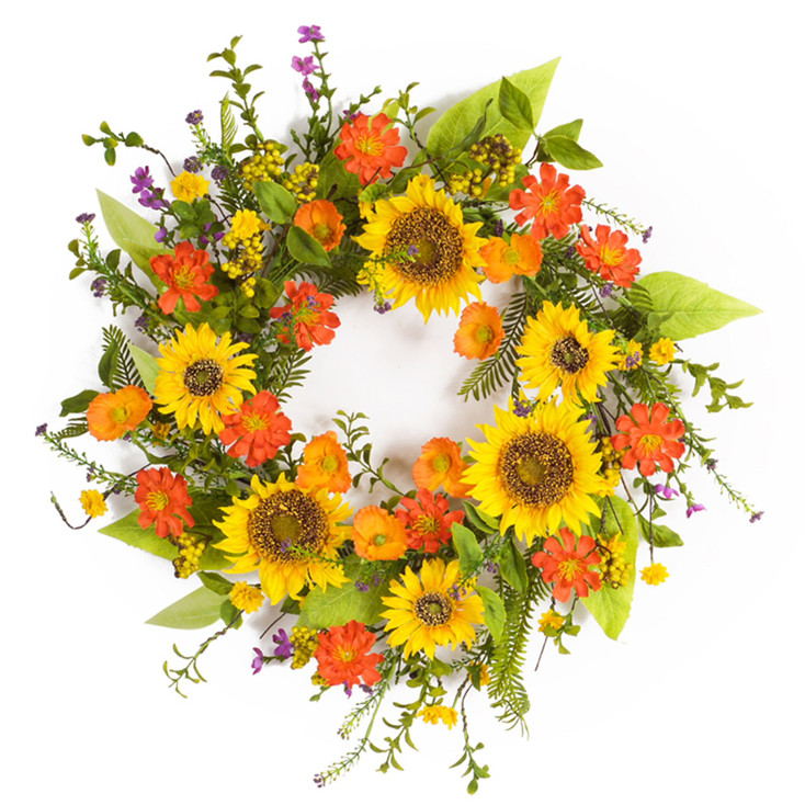 22" Sunflower Silk Wreath