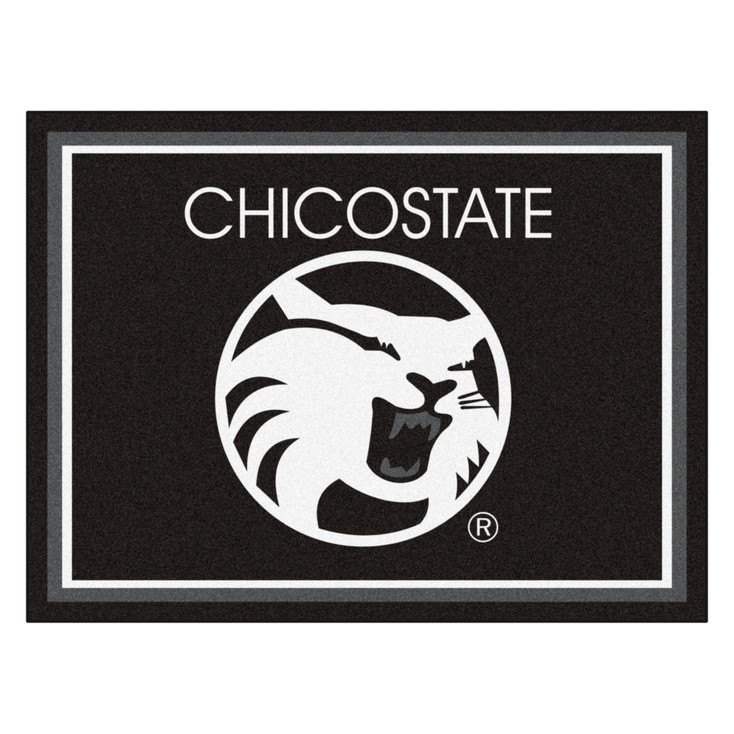 8' x 10' Cal State Chico Black Rectangle Rug