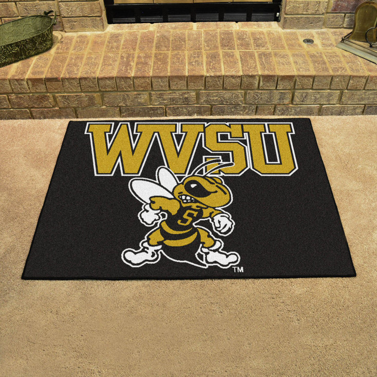 33.75" x 42.5" West Virginia State University All Star Black Rectangle Mat