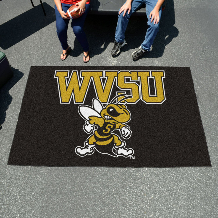59.5" x 94.5" West Virginia State University Black Rectangle Ulti Mat