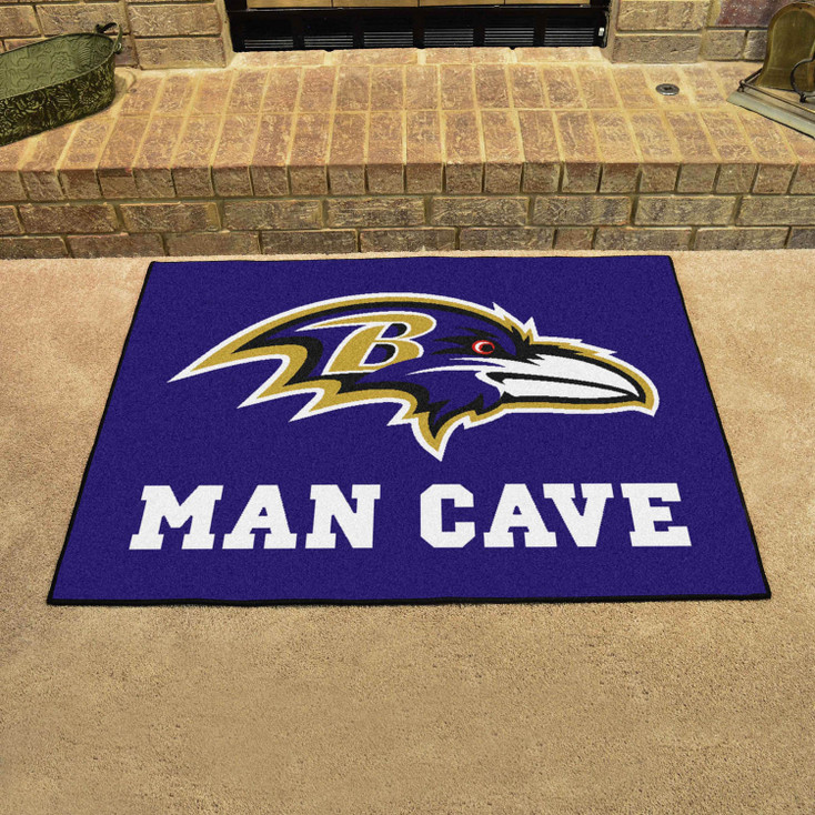 33.75" x 42.5" Baltimore Ravens Man Cave All-Star Purple Rectangle Mat