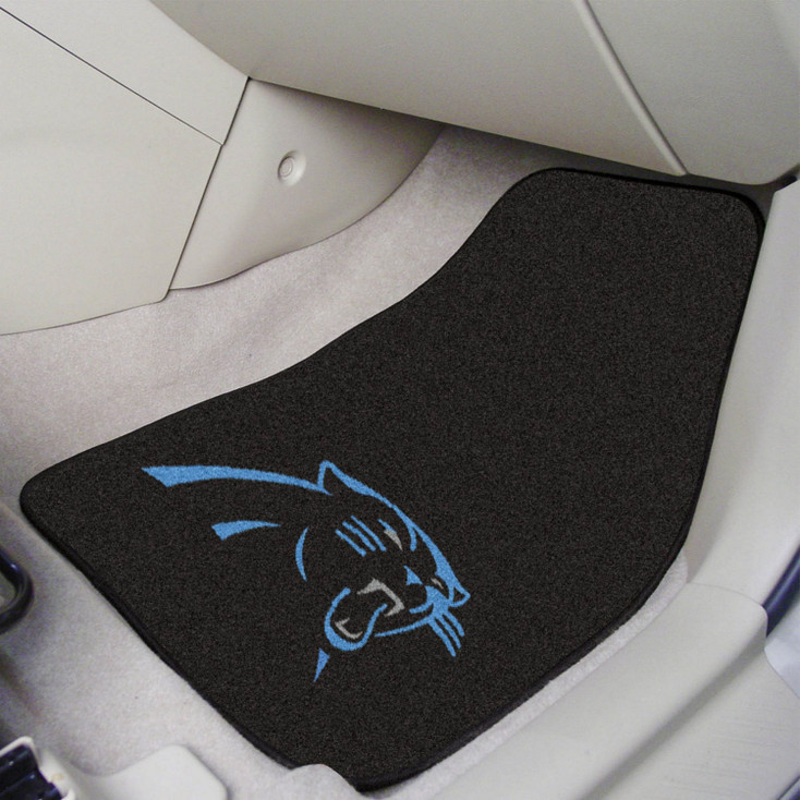 Carolina Panthers Black Carpet Car Mat, Set of 2