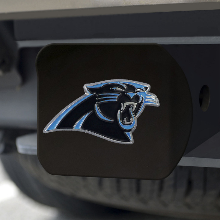 Carolina Panthers Hitch Cover - Blue on Black