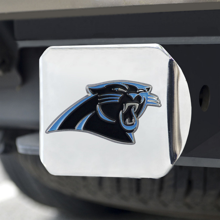 Carolina Panthers Hitch Cover - Blue on Chrome
