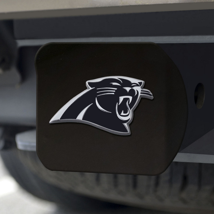 Carolina Panthers Hitch Cover - Chrome on Black