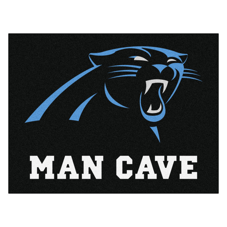 33.75" x 42.5" Carolina Panthers Man Cave All-Star Black Rectangle Mat