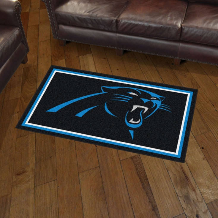 3' x 5' Carolina Panthers Black Rectangle Rug