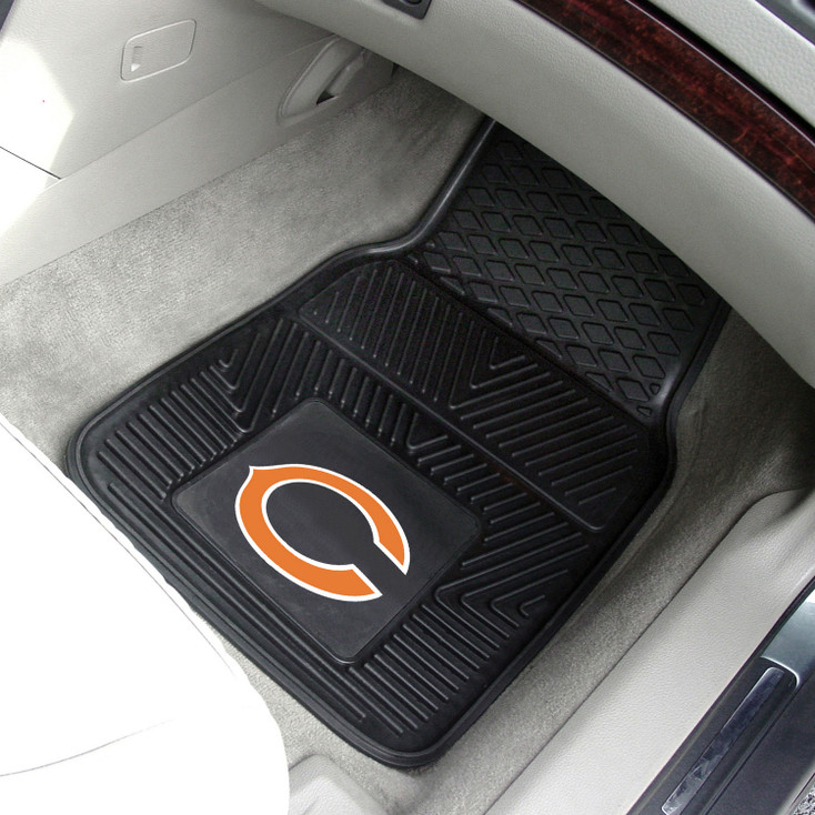 Chicago Bears Black Vinyl Car Mat, Set of 2