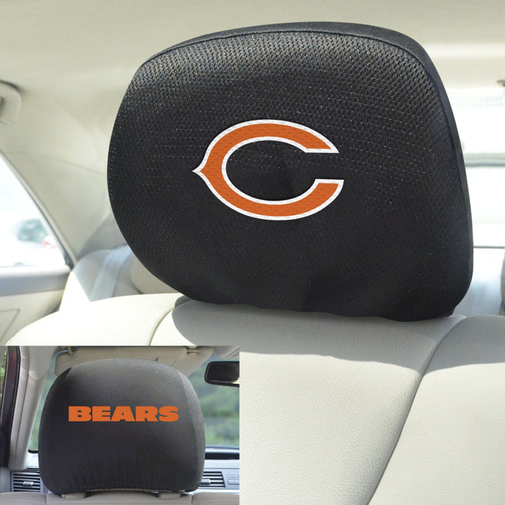 Chicago Bears Car Headrest Cover, Set of 2