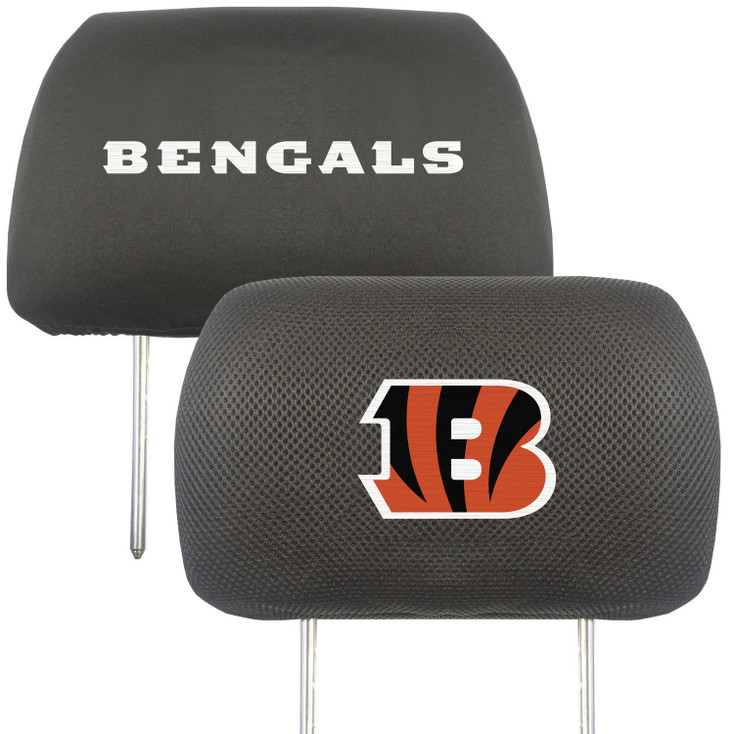 Cincinnati Bengals Car Headrest Cover, Set of 2