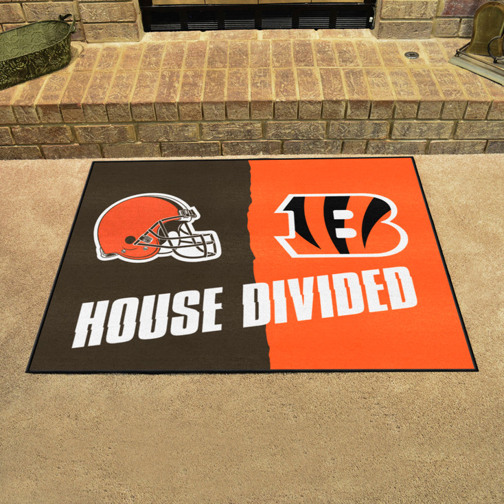 33.75" x 42.5" Bengals / Browns House Divided Rectangle Mat