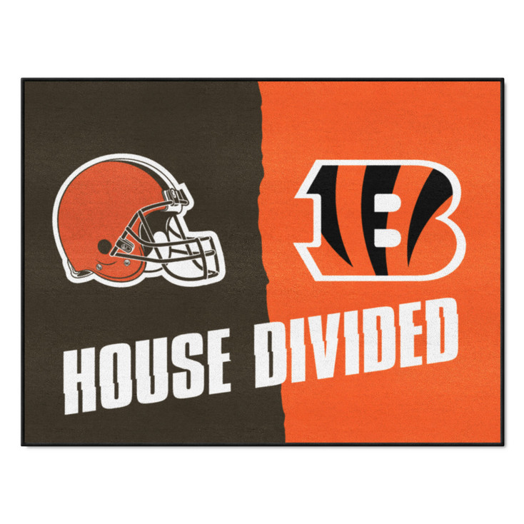33.75" x 42.5" Bengals / Browns House Divided Rectangle Mat