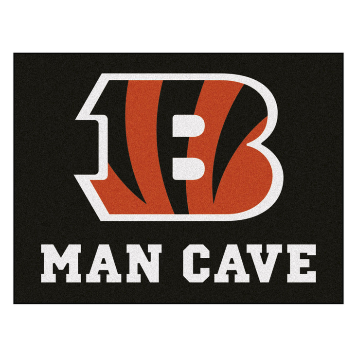 33.75" x 42.5" Cincinnati Bengals Man Cave All-Star Black Rectangle Mat