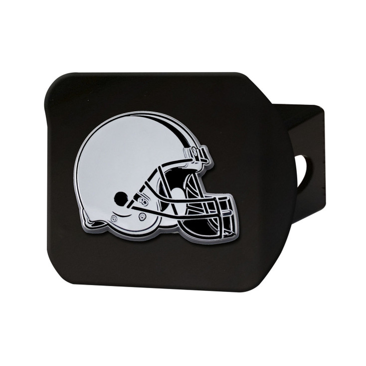 Cleveland Browns Hitch Cover - Chrome on Black