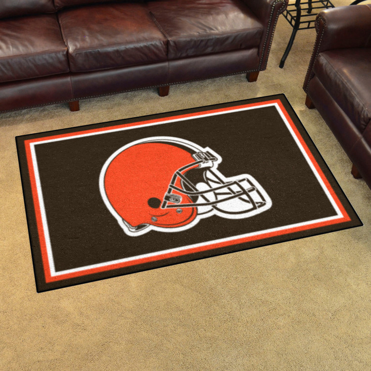 4' x 6' Cleveland Browns Brown Rectangle Rug