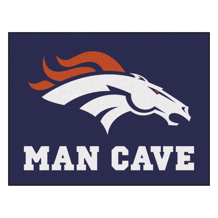 33.75" x 42.5" Denver Broncos Man Cave All-Star Navy Rectangle Mat