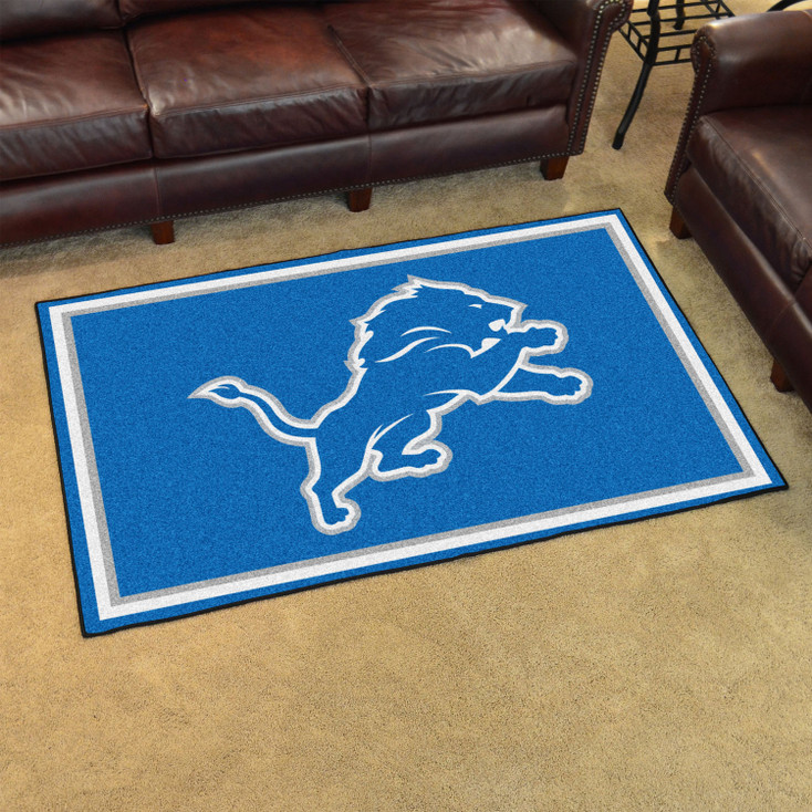 4' x 6' Detroit Lions Blue Rectangle Rug